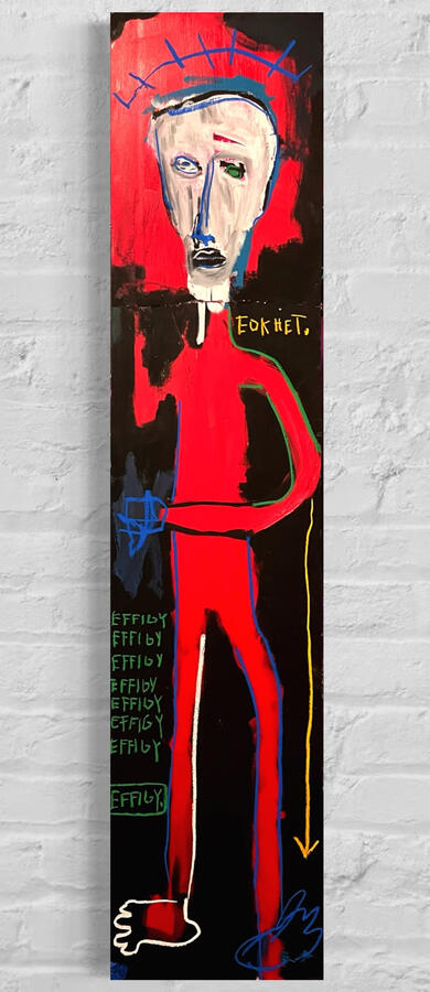 EFFIGY acrylic and oil pastel on drywall panel UNAVAILABLE