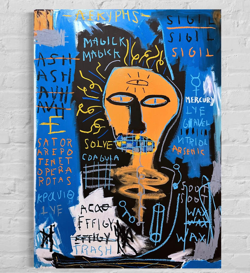 SIGIL acrylic and oil pastel on drywall panel UNAVAILABLE
