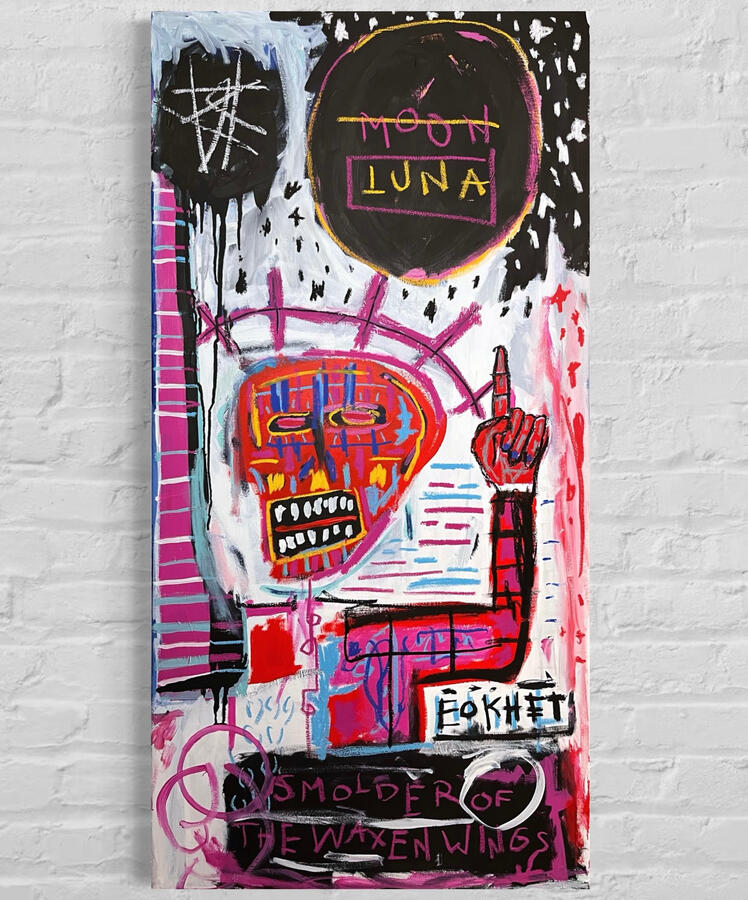 LUNA acrylic and oil pastel 24x48in.